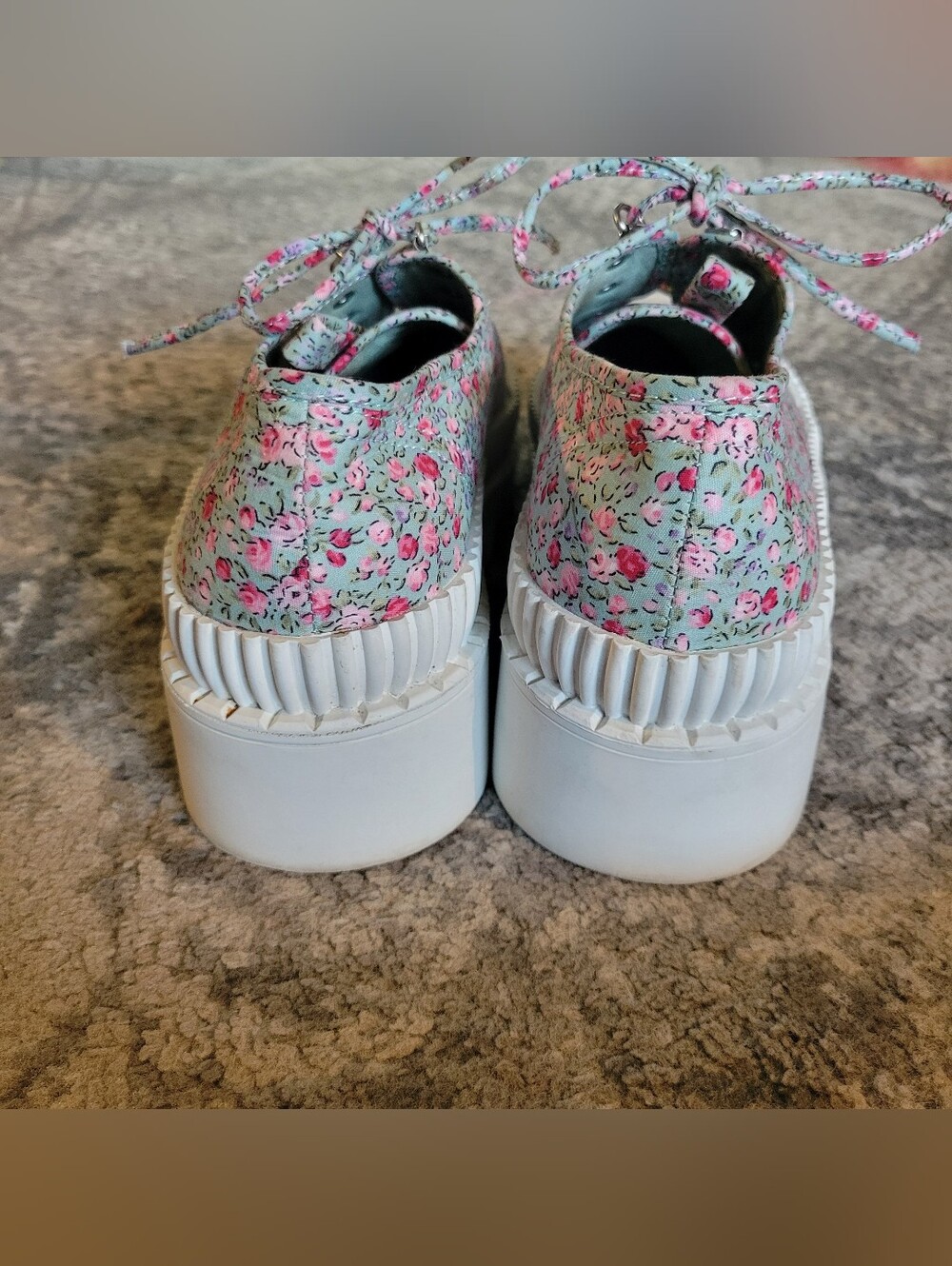 Jeffrey Campbell B2school Women's Size 8.5 Platform White Floral - Picture 5 of 14
